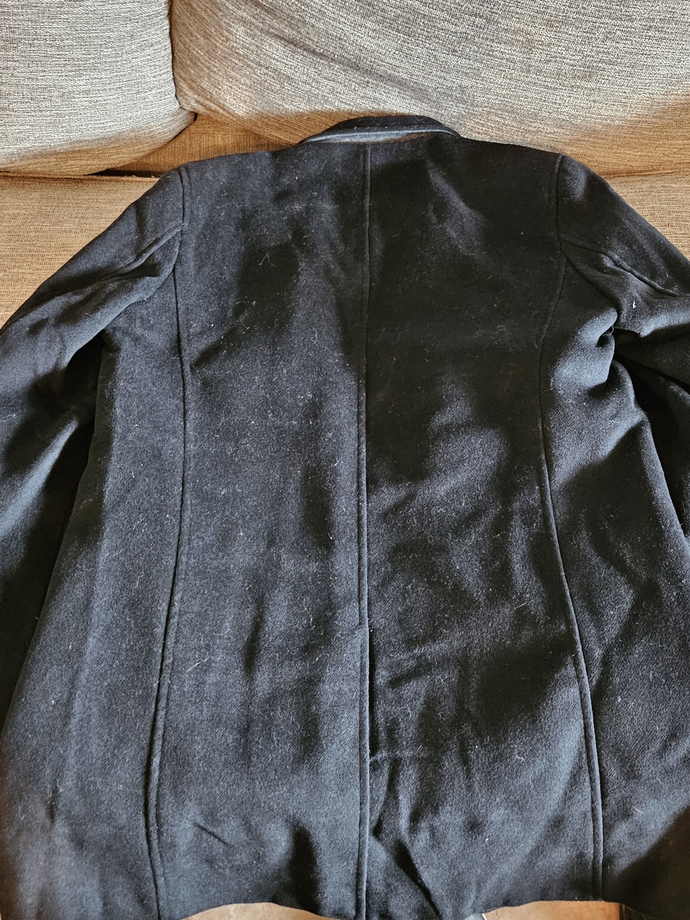 Men's Black Wool Blend Overcoat - Picture 2 of 6